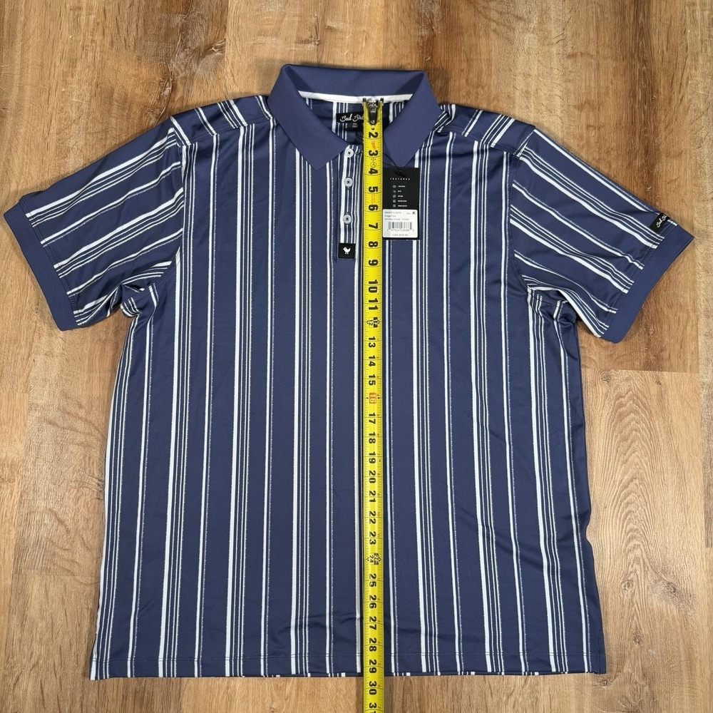 NWT Bad Birdie Ridge Golf Polo Shirt Mens XXL Winning Streak Cobalt Striped - Picture 6 of 7